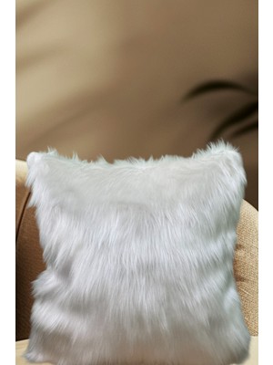 Peluş Kırlent Kılıfı - Beyaz