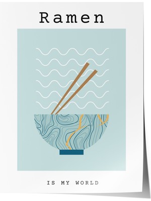 Çerçevesiz Poster, Ramen Kasesi, Mutfak Dekoru, Minimal Stil Poster No: 106655