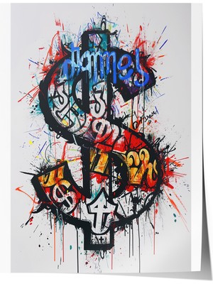 Çerçevesiz Poster, Graffiti Stil Çapa, Tipografik Slogan ile Poster No: 107556