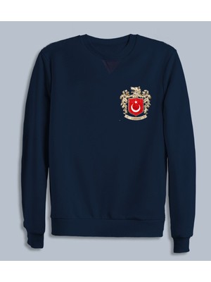 Türkiye Bozkurt Küçük Baskılı Milli Takım Logo Pamuklu Erkek Sweatshirt