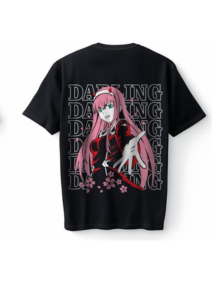 Bumeta Zero Two Darling Anime Oversize Unisex Tişört T-Shirt