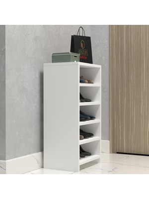 Kenzlife Ayakkabılık Konevi Mat Beyaz Suntalam 080*040*30 On Çift Ayakkabı Kapasitesi Arkalıksız