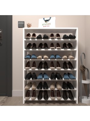 Kenzlife Ayakkabılık Mısri Mat Beyaz Suntalam 110*080*20 Yimisekiz Çift Ayakkabı Kapasitesi Arkalıksız