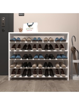 Kenzlife Ayakkabılık Mısri Mat Beyaz Suntalam 080*080*20 Yimi Çift Ayakkabı Kapasitesi Arkalıksız