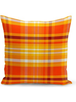 Sonbahar Ekose Serisi Çift Tarafı  Baskılı Kırlent Kılıfı (Halloween Autumn)