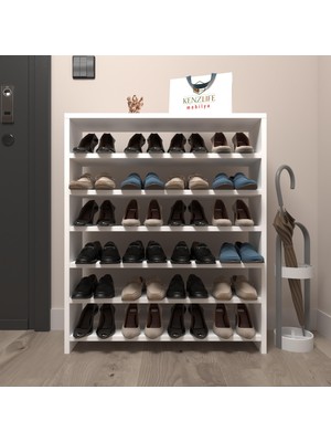 Kenzlife Ayakkabılık Mısri Mat Beyaz Suntalam 095*080*20 Yimidört Çift Ayakkabı Kapasitesi Arkalıksız