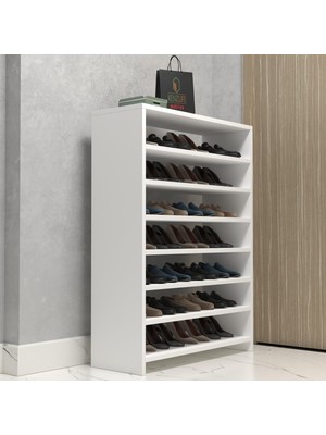 Kenzlife Ayakkabılık Konevi Mat Beyaz Suntalam 110*080*30 Yimisekiz Çift Ayakkabı Kapasitesi Arkalıksız