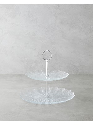 Luce Cam Katlı Servis 21+28 cm Şeffaf