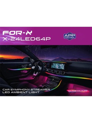 For-X X-24LED64P 64 Renk Sesli Komutlu Ambians LED