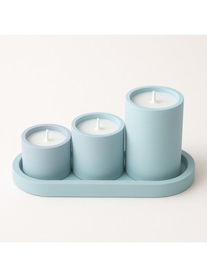 Pastel Renkli 3’lü Dekoratif Kokulu Mum Seti – Modern Tasarım Ev & Ofis Dekoru, Hediye Seçeneği