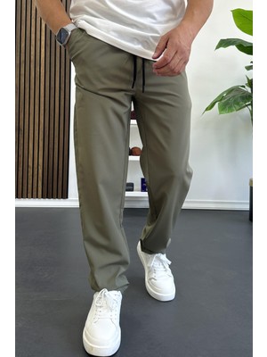 Erkek Beli Lastikli Jogger Pantolon Yeşil EDW394
