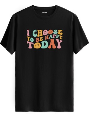 Motivasyon Yazılı Happy Today Tişört
