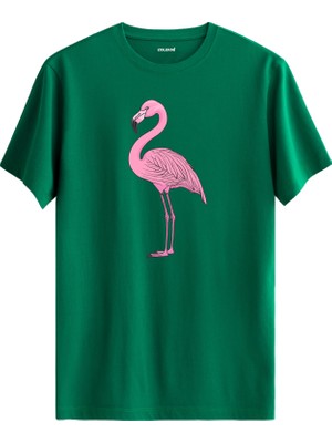 Flamingo Baskılı Uniseks %100 Pamuk Premium Kumaş Tişört