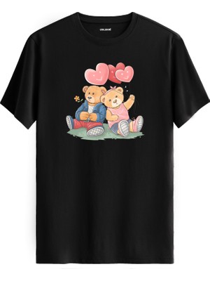 Sevimli Ayıcık Çift Tasarımlı %100 Pamuk Tişört
