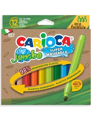 Carioca Jumbo Eco Family 12’li Yıkanabilir Jumbo Keçeli Kalem 43461
