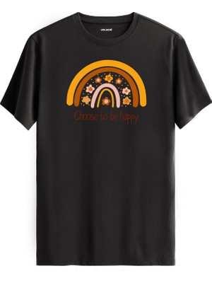 Çiçekli Motivasyon Yazılı Tişört Uniseks %100 Pamuk Premium Kumaş T-Shirt