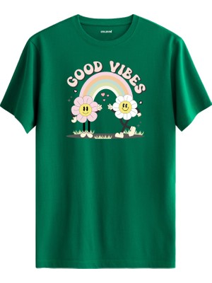 Good Vibes Çiçek Karakter Tasarım Tişört