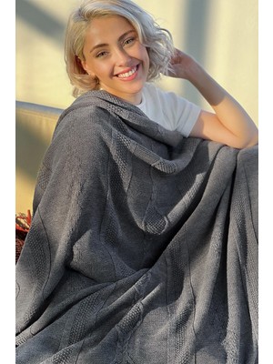 Shiraz Triko Örgü Sıcak Tutan Koltuk Şalı, Dekoratif Battaniye, Yatak Örtüsü