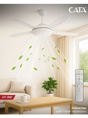 Cata Ct-1157 Fırtına Fan 122W Dimmerli 3 renk