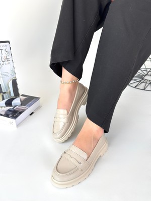 Narli Premium Bej Rugan Oxford Babet Ayakkabı
