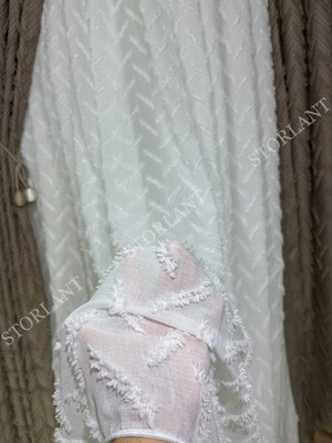 Storlant Puffy Herringbone Keten Tül Perde | Ağır Gramajlı, 1/3 Sık Pileli, Ütü Gerektirmez