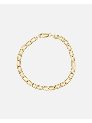 Echte 375 Altın Bilezik 19CM Parlak Gold Armband Karabiner Kapatma ile