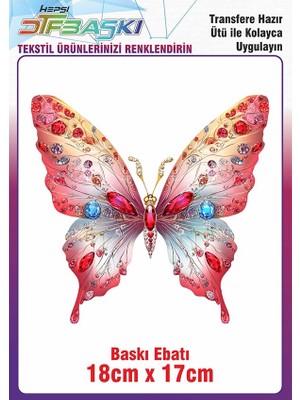F17 Ajans Kelebek Ütü ile Yapışan Kumaş Tekstil Tişört Dtf Baskı