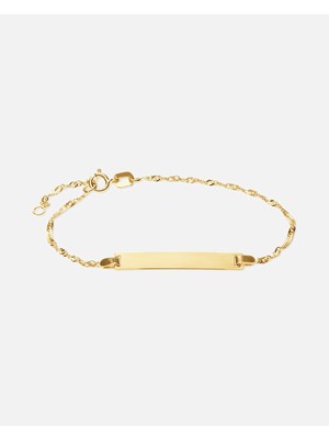 Favs 375ER Gelbgold Çocuk Bilezik Kişiye Özel Tasarım ve Uzatma Seçeneği ile 16 cm