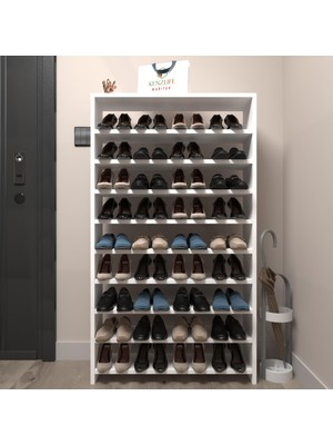 Kenzlife Ayakkabılık Mısri Mat Beyaz Suntalam 140*080*20 Otuzaltı Çift Ayakkabı Kapasitesi Arkalıksız