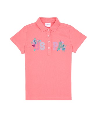 U.S. Polo Assn. Kız Çocuk Açık Pembe Polo Yaka Tişört 50299957-VR078
