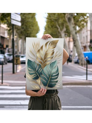 Çerçevesiz Poster, Dijital Baskı, Manstera Deve Tabanı Çiçeği , Ofis Salon Dekorasyon , Poster