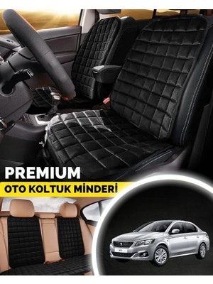 Peugeot 301 Koltuk Minderi Ortopedik Cepli Araç  ve Kılıf Seti – Tam Uyumlu, Siyah Renk, Konforlu Tasarım