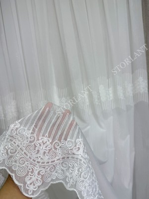 Lina Kırık Beyaz Premium Bambu Gold Tül Perde | Ağır Gramajlı, 1/3 Sık Pileli, Ütü Gerektirmez