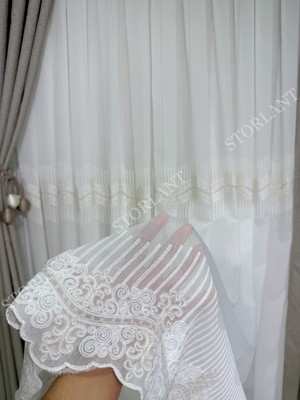 Lina Premium Bambu Gold Tül Perde | Ağır Gramajlı, 1/3 Sık Pileli, Ütü Gerektirmez