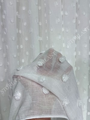 Puffy Ponpon Keten Ağır Gramajlı 1/3 Sık Pileli Ütü Istemez Tül Perde | Yoğun Dokulu Premium Keten