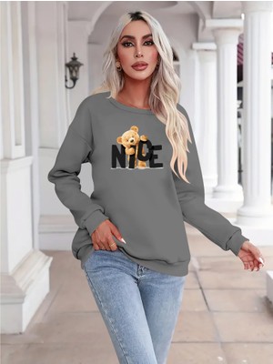 Bizcomoda Kadın Uzun Kollu Bisiklet Yaka Viskon Iki Iplik Bluz