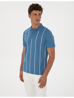 Pierre Cardin Erkek Mavi Regular Fit Polo Yaka Tişört 50310158-VR036
