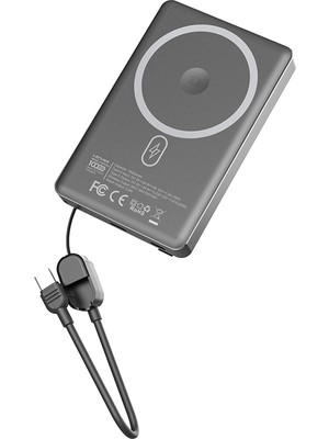 Lenyes PW1005D Standlı Akıllı Saat Kablosuz Şarj Özellikli Wireless Powerbank 20W 10000MAH Siyah