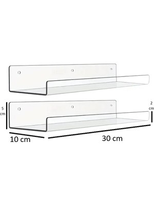 Pleksi Duvar Rafı (3'lü Paket)