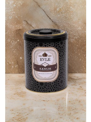 Evle ER188-9M Trellis Garlic Desenli Yuvarlak Metal Saklama Kabı 14 cm