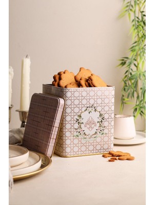 Evle Er024-U7 Rosy Desenli Kare Metal Saklama Kabı 12x12 Cm