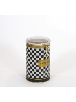 EVLE EF117-17 Metal Yuvarlak Kutu, Ø105x150 mm, Şeffaf Kapak, 1.4 lt