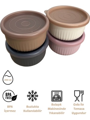 x Vipahmet Vakumlu Saklama Kabı 4'lü Set, 0,30 Lt