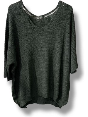 Duru Oversize Merserize Triko-Haki