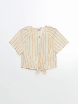 Lcw Kids Bej Bisiklet Yaka Kız Çocuk Gömlek