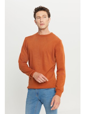 ALTINYILDIZ CLASSICS Erkek Kiremit Standart Fit Normal Kesim Bisiklet Yaka Triko Kazak