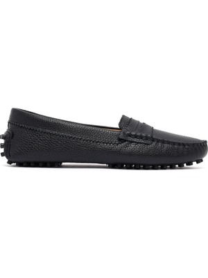 Kadın Siyah Deri Loafer 25AFD1418FT