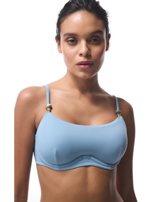 Mavi Maya Boncuklu Bikini Üstü