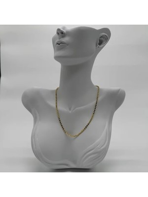 Çelik Gold Ezme Pul Zincir Kolye - Gold