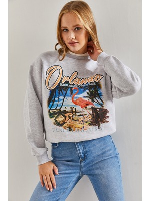Shade Kadın Orlando Resim Baskılı Üç Iplik Şardonlu Sweatshirt